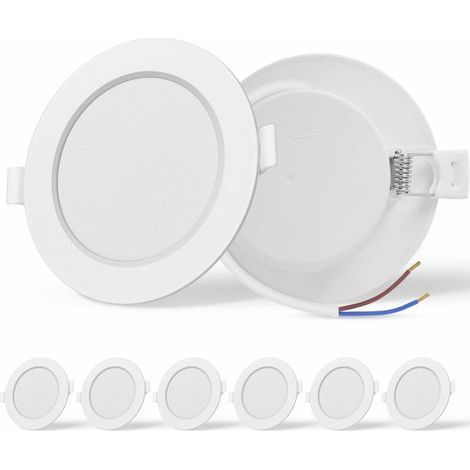 Lot de 6 LED Spot Encastré, haute luminosité, Spots LED Encastrables Plafond, 9W equivalent 72W incandescence, AC 230V, Lumière naturelle 4000K, pour salle de bain, salon, Ф90-110mm (1/4)
