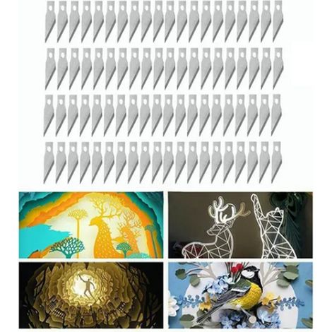 100 Schneidklingen aus Aluminiumlegierung, Präzisionsgraviermesser, Ersatzset für Pretul (1/5)