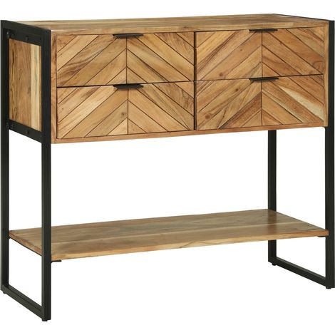 vidaXL Table console Marron 90 x 35 x 80 cm Bois d'Acacia Massif (1/5)