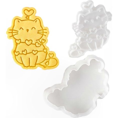4er-Set Katzen-Ausstechformen für Valentinstagsplätzchen, Kuchenformen aus Kunststoff, Backutensilien für Küche und Dekoration (1/5)
