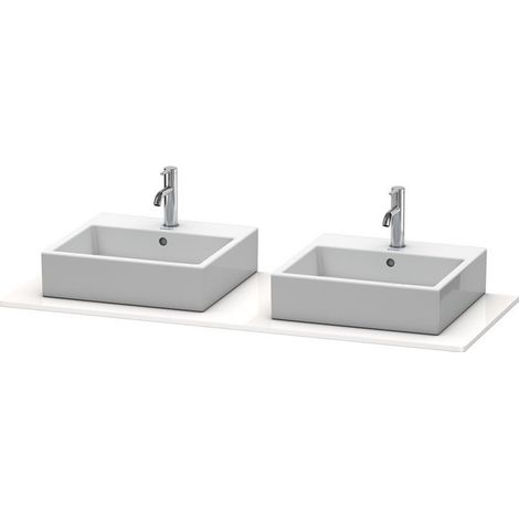Console Duravit XSQUAREavec 2 découpes 16x1400x550mm blanc brillant