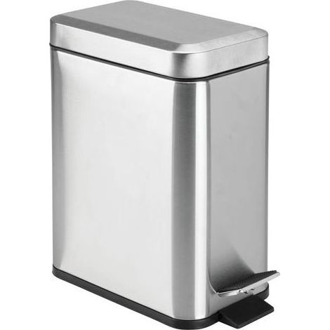5-Liter-Edelstahl-Treteimer – Kompakte Maße 28 x 14 x 30 cm – Versiegelter Deckel und Griff für Bad und Küche (1/5)