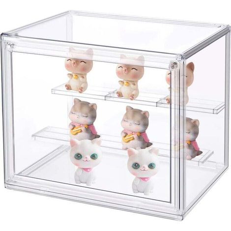 Boîte de Présentation en Acrylique 27x18x22 cm Empilable et Amovible Vitrine en Transparent avec Porte Magnétique pour Action Pop Figures Jouets de Collection Objets de Collection (1/4)