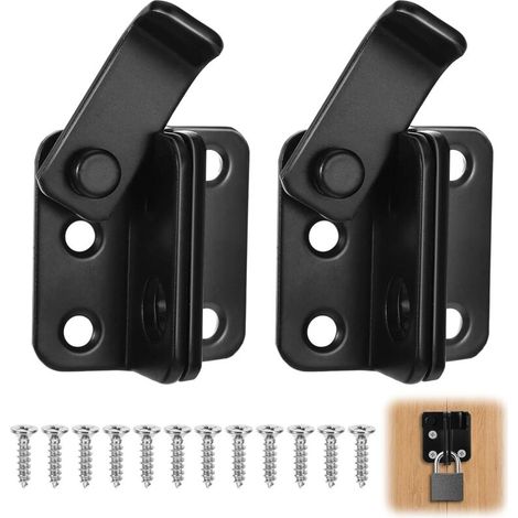 Lot de 2 Verrous de Sécurité Inox 2 en 1 pour Portail, Jardin et Fenêtre (1/5)