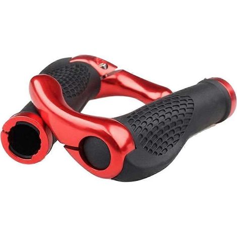 Set aus 2 ultra-bequemen, ergonomischen Fahrradlenkergriffen aus Gummi, rutschfest, konturiert, mit innenliegenden Klemmen aus Aluminiumlegierung. (1/5)