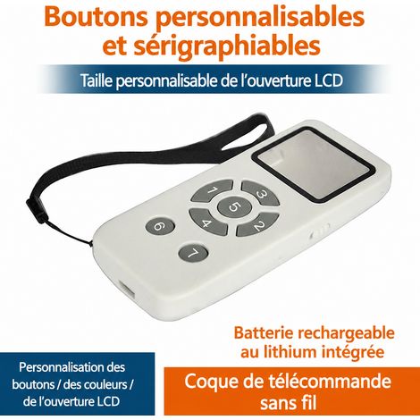 Boîtier plastique noir avec sérigraphie numérique pour télécommande sans fil LCD Type-C cj07-lcd-tpye-c noir réf 10,8 × 4,8 × 1,9 cm 5 g – Livraison gratuite (1/5)