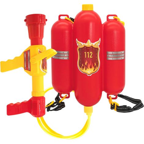 Idena 8040009 – Fire Brigade Water Lance, Size Approx. 40 cm with Adjustable Nozzle, Water Tank and Shoulder Strap, Water Battle, Summer, Garden Party, Water Gun, Water Cannon, Water Gun (1/5)