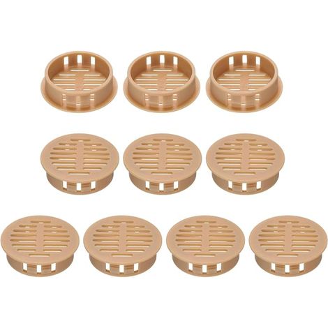 10 Pcs 35mm/1.4 Inch Circular Ventilation Grille Cover Orange Plastic for Bathroom, Kitchen, Wardrobe (1/5)