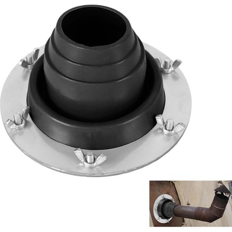 Kit de base pour trou de cheminée sur le toit, acier inoxydable et silicone, résistant à haute température, tuyau pour poêle à tente, couvercle isolant pour trou de cheminée 45-85 mm (1/5)