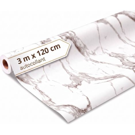 Dalsys revêtement mural autocollant rouleau de 3m x 120cm Blanc PVC (1/5)