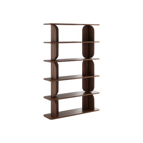 Libreria Moderna Con 5 Ripiani A Giorno Per Soggiorno Salotto Studio Corridoio Zona Living E Ufficio Design Minimal Contemporaneo 120 X 181.5 X 34 Cm Noce (1/5)