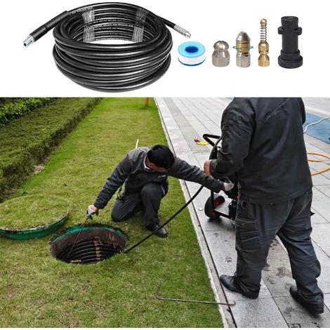 Tuyau de vidange haute pression pour nettoyeur haute pression Karcher K2 K3 K4 K5 conçu pour fournir un débit d'eau ciblé dans les tuyaux (15 m) (1/5)