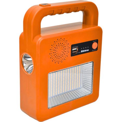 Torcia LED Ricaricabile da Campeggio con Altoparlante Bluetooth Solare Emergenza
