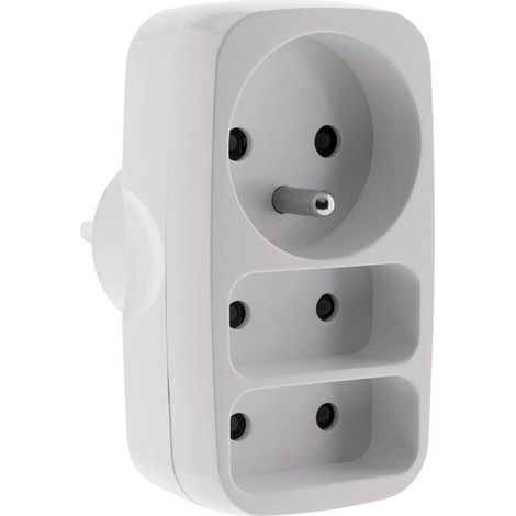 Multiprise 2x2P 6A + 1x2P+T 16A - Blanc (1/5)