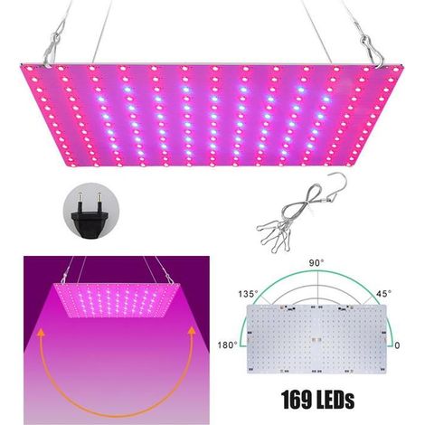 Panneau horticole LED Rosnek 12W 169 LED à spectre rouge-bleu pour plantes et fleurs-AquaForge (1/5)