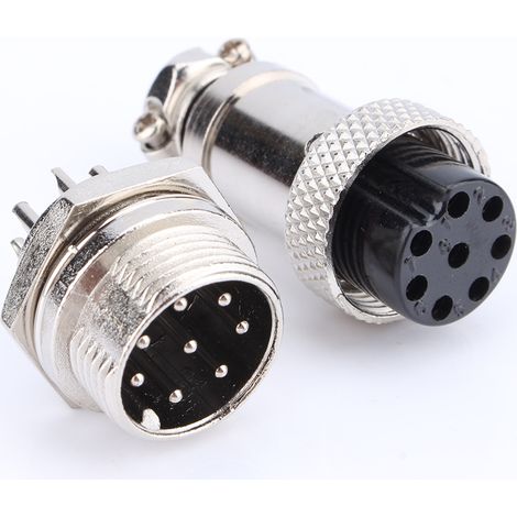 Connecteur aéronautique GX16, fiche et prise à 8 broches