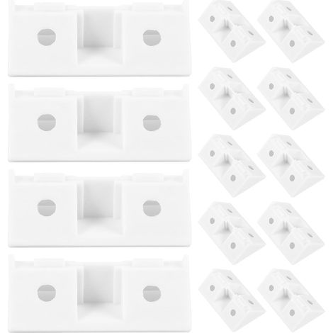 CCYKXA Équerres D'angle Blanches Grandes Couvercle, Lot de 20 Supports Plastiques Renforcés pour Meubles, Fixation Solide pour Étagères et Armoires, Accessoires D'installation Cuisine (1/4)