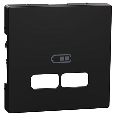MEG4367-0403 PLAQUE CENTRALE POUR STATION DE CHARGE USB NOIR MAT