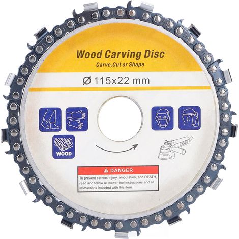 Disque à chaîne circulaire 13 dents de 11,4 cm (4,5 po) pour meuleuse d'angle, lame de scie, roue à sculpter le bois, 13 000 tr/min