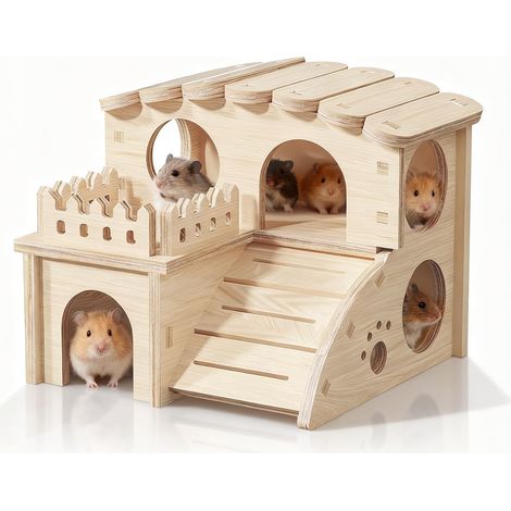 Maison Hamster, Cachette Souterraine en Bois pour Hamster (1/5)