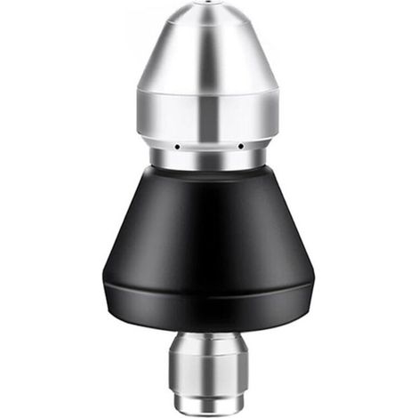 Buse de nettoyage haute pression pour canalisations, buse en acier inoxydable, 1 buse avant et 4 buses arrière, raccord rapide 1/4". (1/5)