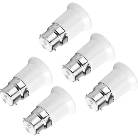 5 pièces Douille Adaptateur B22 Mâle vers E27 Femelle pour Ampoules (1/5)