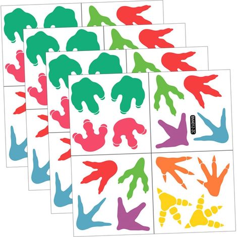 Stickers de sol autocollants dinosaures 30x30 cm lot de 4 (1/5)
