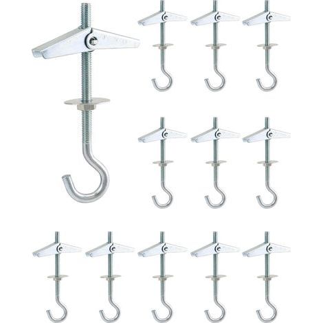 12 Pieces Ceiling Hooks, M5x90mm, Carbon Steel, Hanging Plants, For Plasterboard Ceilings (1/5)