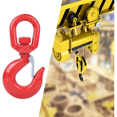 Crochet pivotant œil rotatif en acier allié, levage industriel 5T, marine, construction navale, crochet rond pour élingage (1/5)