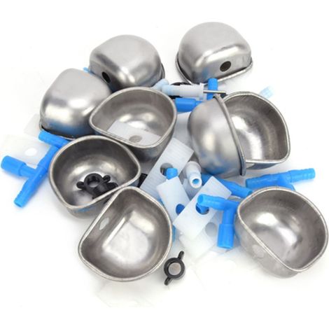 Abreuvoir à lapin automatique Abreuvoir Fix Bol, 10 ensembles Abreuvoir à lapin en acier inoxydable, Accessoires d'alimentation de la cuvette d'eau, pour Marten Fox(Connecteur en T en une pièce) (1/5)