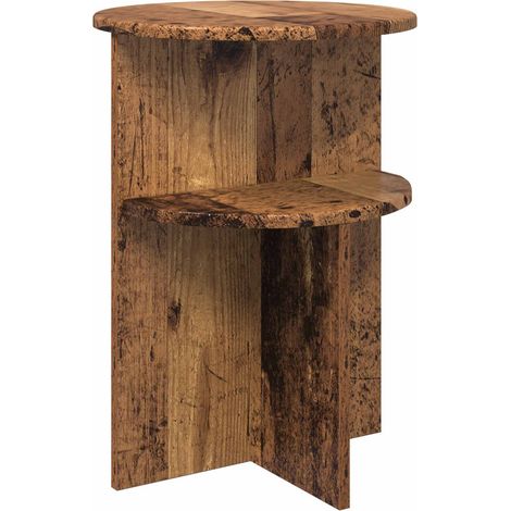 Maison Exclusive - Tavolo laterale con archiviazione Legno antico Ø 39,5 x 55 cm