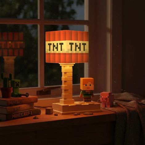 Lampada notturna TNT ispirata al videogioco, lampada a blocchi di Minecraft, lampada da comodino, lampada d'atmosfera