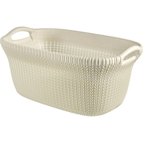 Panier à linge Knit 40 L Blanc crème Curver (1/4)