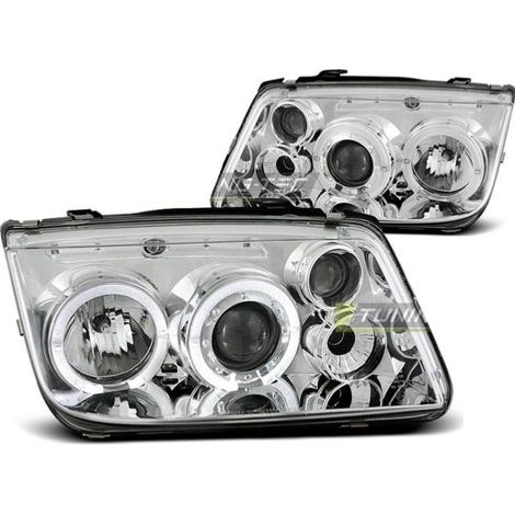 Paire de feux phares VW Bora 98-05 angel eyes chrome-27361875 (1/2)