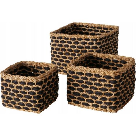 Boltze NURA set di 3 cesti decorativi naturali