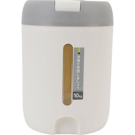 Grain Storage Container Light Grey 10kg 22lb Large Capacity Press Lid Damp Proof Airtight Thickened Plastic Dust Proof Rice Storage Bin (1/3)