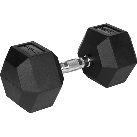 Gusseiserne, gummierte Hantel HEX 22,5 kg Rebel hexagonal (1/2)