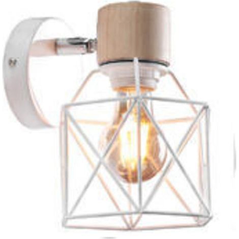 Rustic Vintage Industrial Wrought Iron Wall Sconce for Kitchen, Bar, Dining Room, Living Room, Cafe, Loft, E27 - White (1/4)