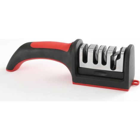 Aiguiseur de couteaux rouge, aiguiseur portatif rapide pour couteaux et ciseaux, aiguiseur multifonctionnel pour la maison.-Muntra (1/5)