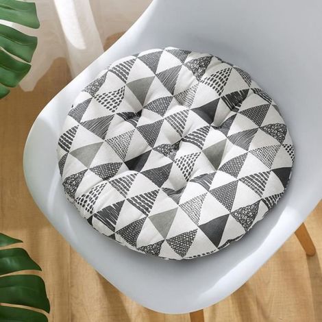 Coussin De Siege - 40 X 40 Cm - Epaisseur 7 Cm - Lin Polyester - Rembourrage Coton Perlé - Pour Chaise Fauteuil Canapé Bureau - Lot De 4 (1/2)