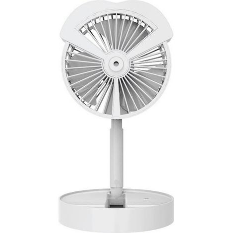 Mini ventilateur électrique 3 vitesses, brumisateur de bureau USB blanc, moteur sans balais, rechargeable (1/5)