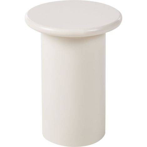 Table d'Appoint Ronde Traditionnelle Design Scandinave MDF Blanc Campti