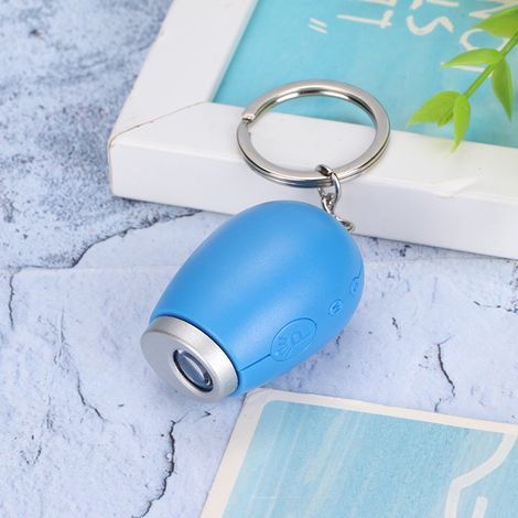 Schlüsselanhänger-Projektionsuhr, Digitaluhr, Mini-Uhr, tragbare Projektionsuhr (Blau) (1/5)