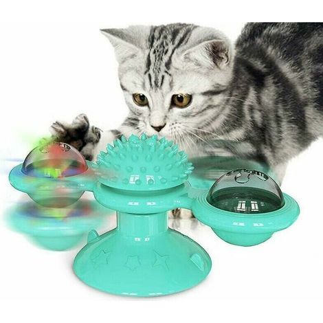 Juguete para mascotas: Molino de viento para gatos (Molino de viento azul lago) (1/4)
