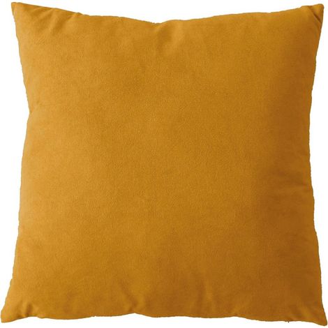 Coussin dehoussable en velours Jaune moutarde 40x40 cm