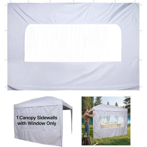 Pour Barnum et Tonnelle 3x2 m Panneau Latéral de Tente Camping et Marché Bâche Oxford 210D Enduit Argent Pare-Soleil Blanc (1/5)