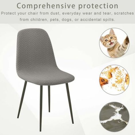 Housse De Chaise - Extensible - Imperméable - Polyester Haute Densité - Pour Chaises Salle À Manger - Lot De 4 (1/5)