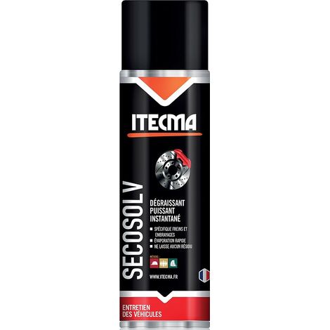 Dégraissant nettoyant sec pour freins et embrayages SECOSOLV aérosol de 650 ml brut- 500 ml net - ITW SPRAYTEC ITECMA