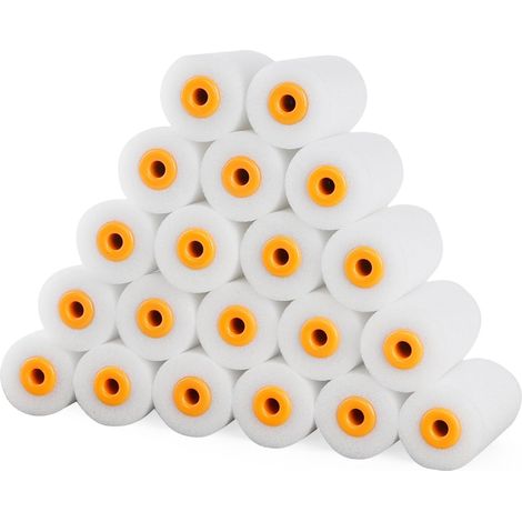 Lot de 20 mini rouleaux de peinture en mousse haute densité, accessoires pratiques pour peindre murs, meubles et surfaces diverses (1/5)