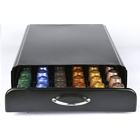 Support dosettes à tiroir pour 50 capsules Nespresso – Tiroir à ouverture facile – Conception durable avec pilier interne – Dimensions 23 x 38 x 5 cm – Hobbytech (1/2)